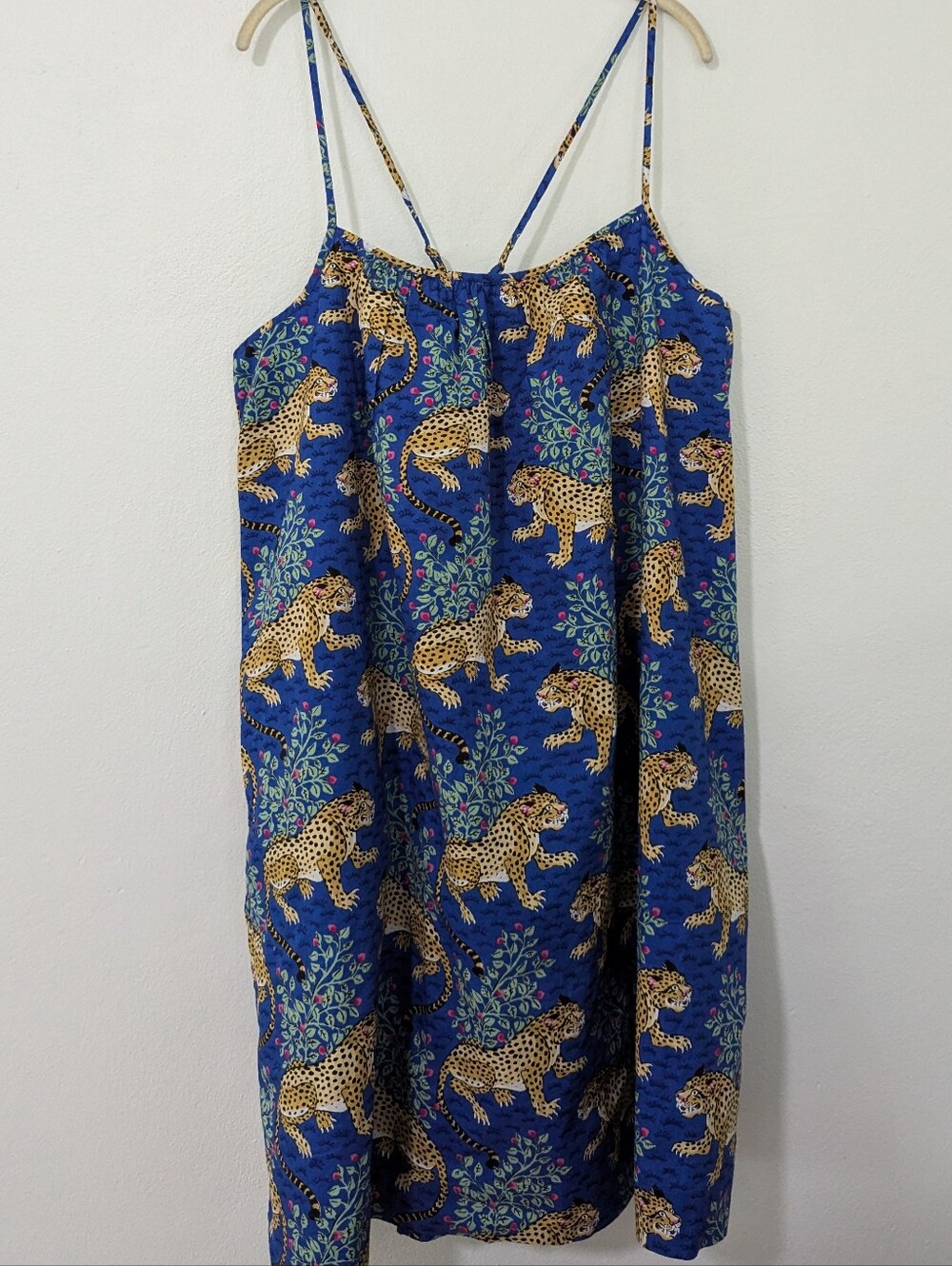 Printfresh Bagheera Cami Nightgown Cotton Slip Leopard Print Blue Pajama 6X
